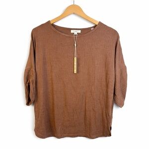 Max Studio London Textured Blouse in CopperRose Color - Size M NWT